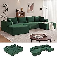 Vista 41 de Sofá Seccional Cloud de 110", Sofá Boneless para Sala de Estar, Sofá Seccional Modular con Asiento Profundo, Cómodo Sofá Esponjoso con Chaise