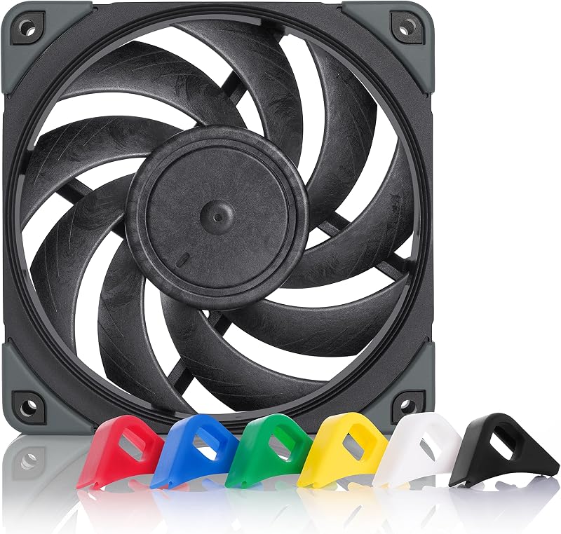 Noctua NF-A12x25 PWM chromax.Black.swap, Ventilador silencioso de alto rendimiento 120 mm | Alto flujo de aire y presión estática, bajo nivel de ruido, ventilador de 25 mm de espesor, para cajas/enfriadores, almohadillas de color personalizables, 2000 rpm 4 pines PWM