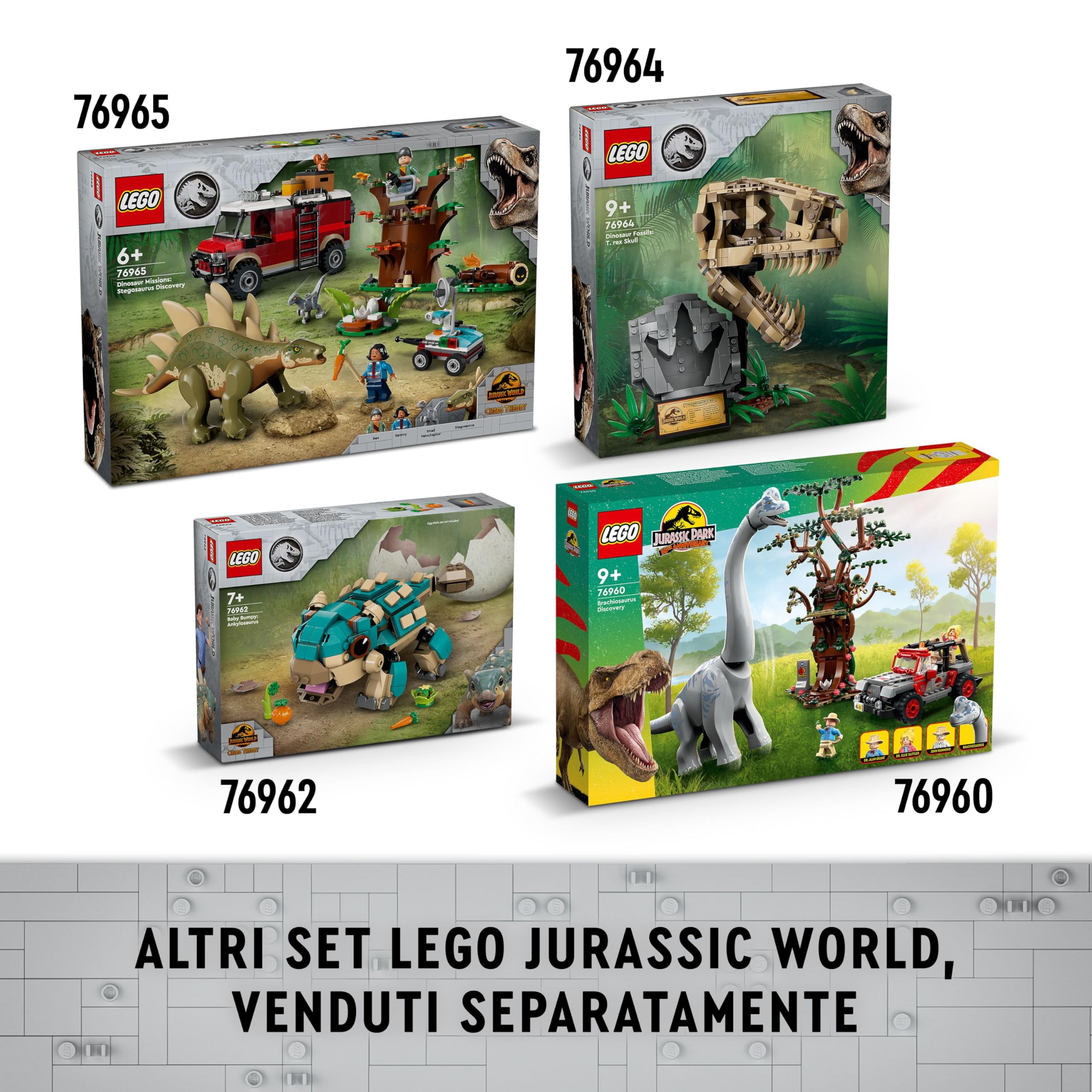 LEGO Jurassic World Missione Dinosauro: Camion di Trasporto dell’Allosauro, Giocattolo d'Avventura con Veicolo e Minifigure, Giochi per Bambini e Bambine da 8 Anni, Regalo di Compleanno 76966