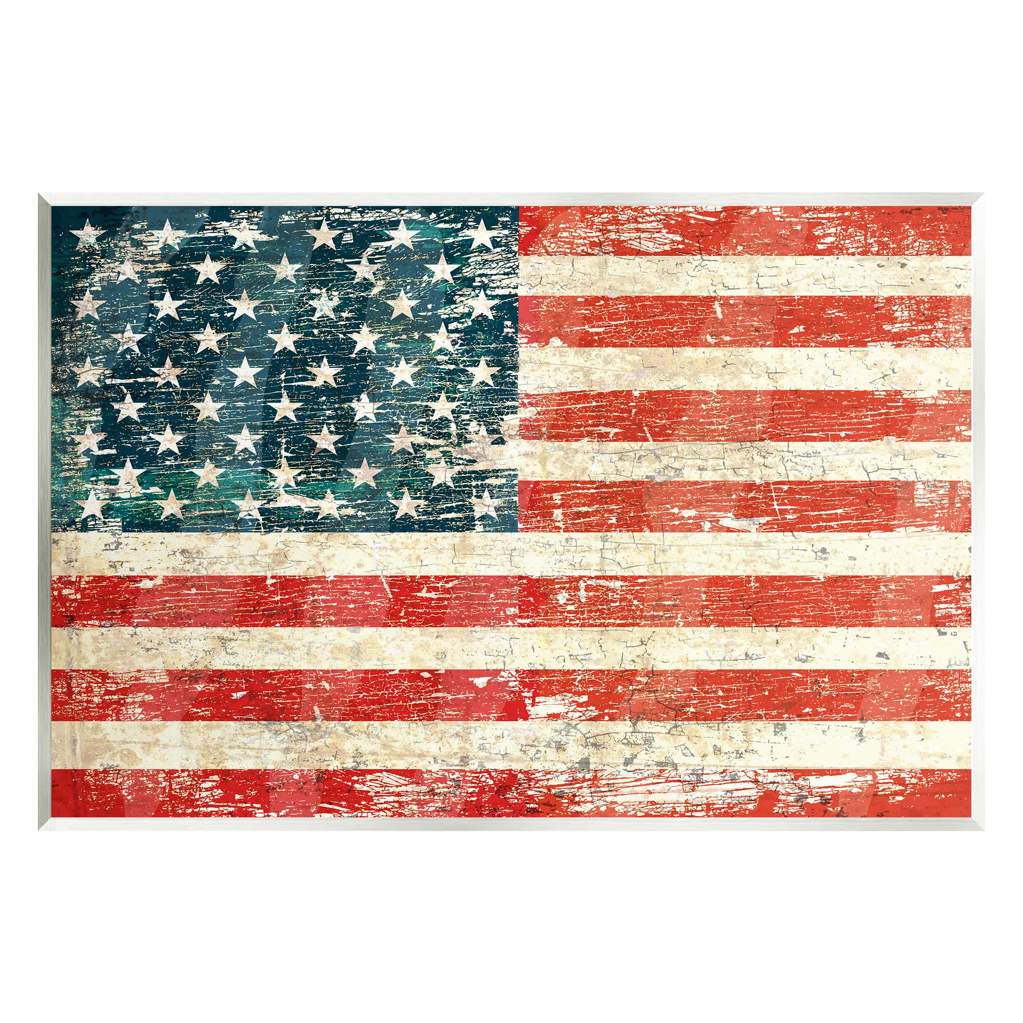 Stupell Industries Rustic American Flag Wall Plaque Art Design by Peter Horjus