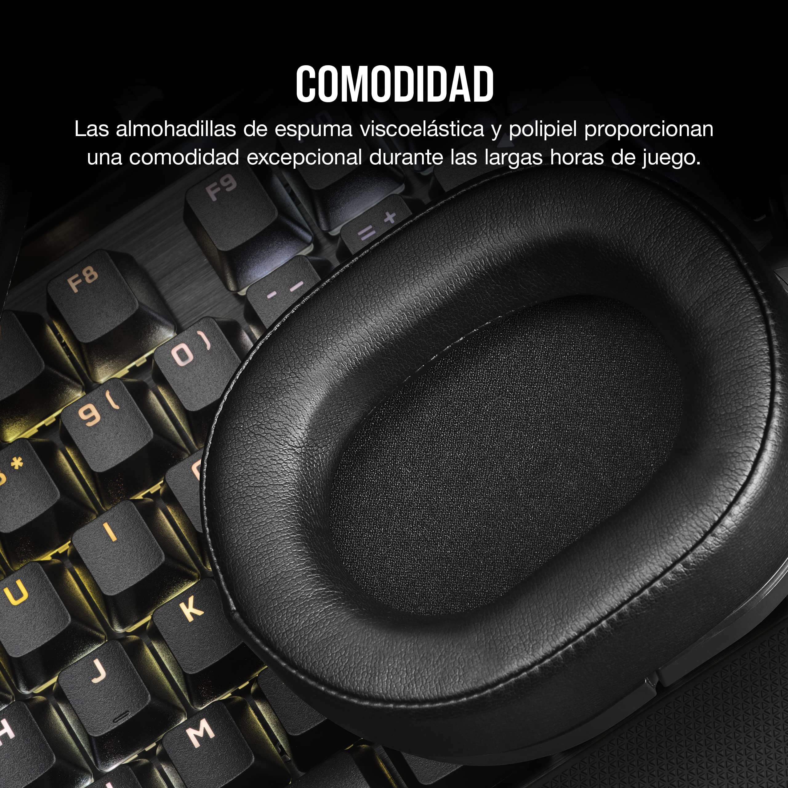 Corsair HS55 WIRELESS CORE Auriculares Ligeros para Juegos - Micrófono Omnidireccional - Transductores de Neodimio - Alcance de Hasta 15 Metros - iCUE - PC, PS5, PS4, Nintendo Switch - Carbono