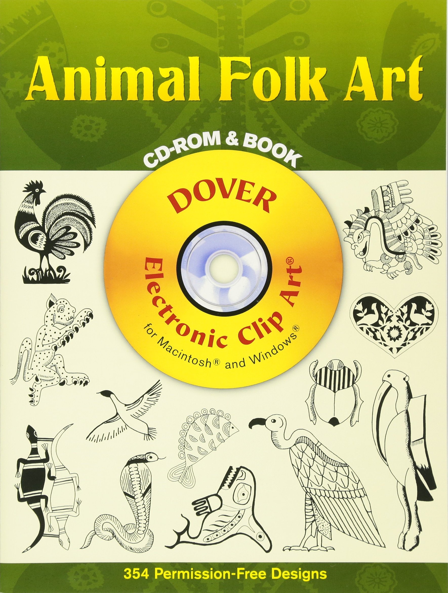 Animal Folk Art CD-ROM and Book (Dover Electronic Clip Art)