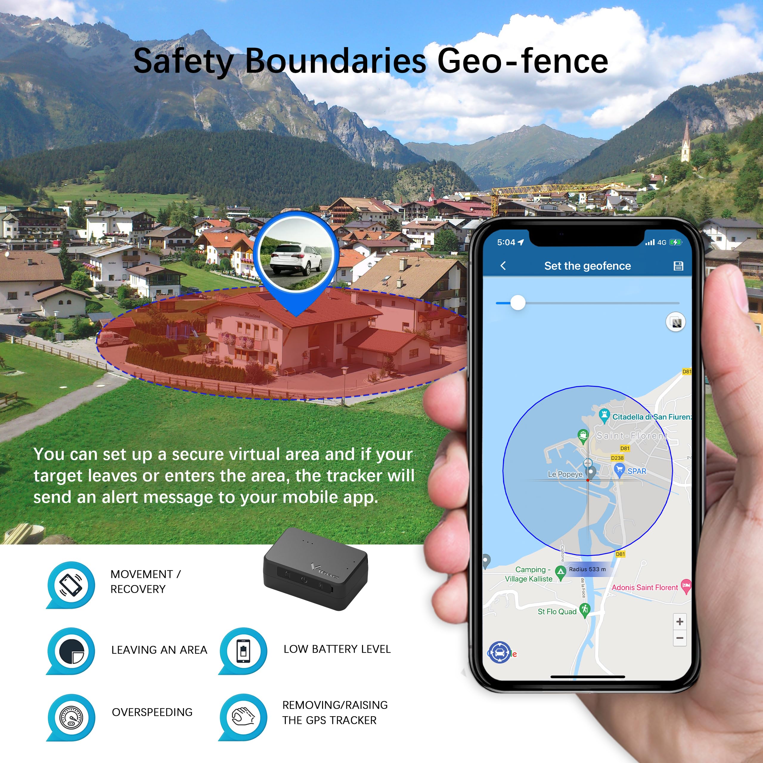 4G Mini Localizzatore GPS per Auto con Scheda SIM 1500mAh Batteria 60 Giorni di Standby Magnetico Micro GPS Tracker Spia Dispositivo Antifurto Impermeabile Localizzatore per Veicoli Moto 4G TK903
