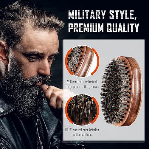 Miniatura 6 de BFWood Cepillo de ropa, cepillo de bambú con paleta y cerdas de jabalí