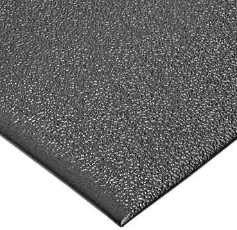 NoTrax T41 Heavy Duty PVC Safety/Anti-Fatigue Comfort Rest Pebble Foam, for Dry Areas, 3 Width x 5 Length x 9/16" Thickness, Coal