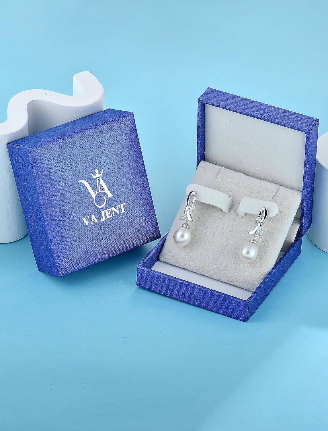 Freshwater Pearl Earrings 925 Sterling Silver Infinity Knot/Leaf Dangle Earrings Gifts for Women Mom - Image 5