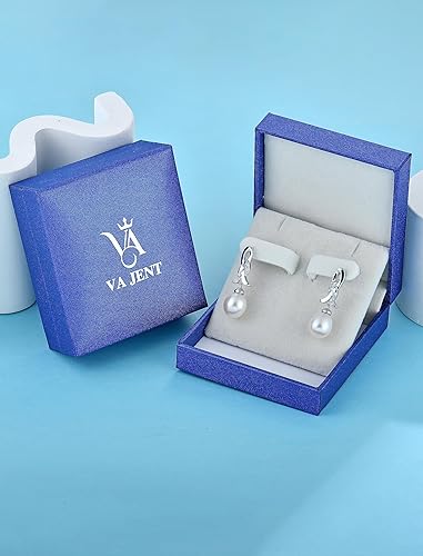 Miniatura 5 de Pearl Teardrop Earrings for Wedding Bridal 925 Sterling Silver with Freshwater Pearls Dangle Earrings for Women Perfect for Holiday Gifts