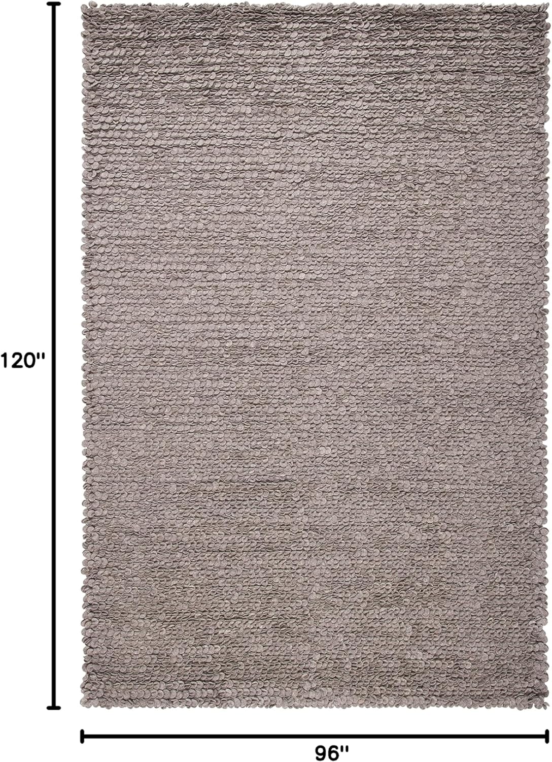 SAFAVIEH Manhattan Collection Area Rug - 8' x 10', Grey, Handmade Modern Wool, Ideal for High Traffic Areas in Living Room, Bedroom (MAN415B)