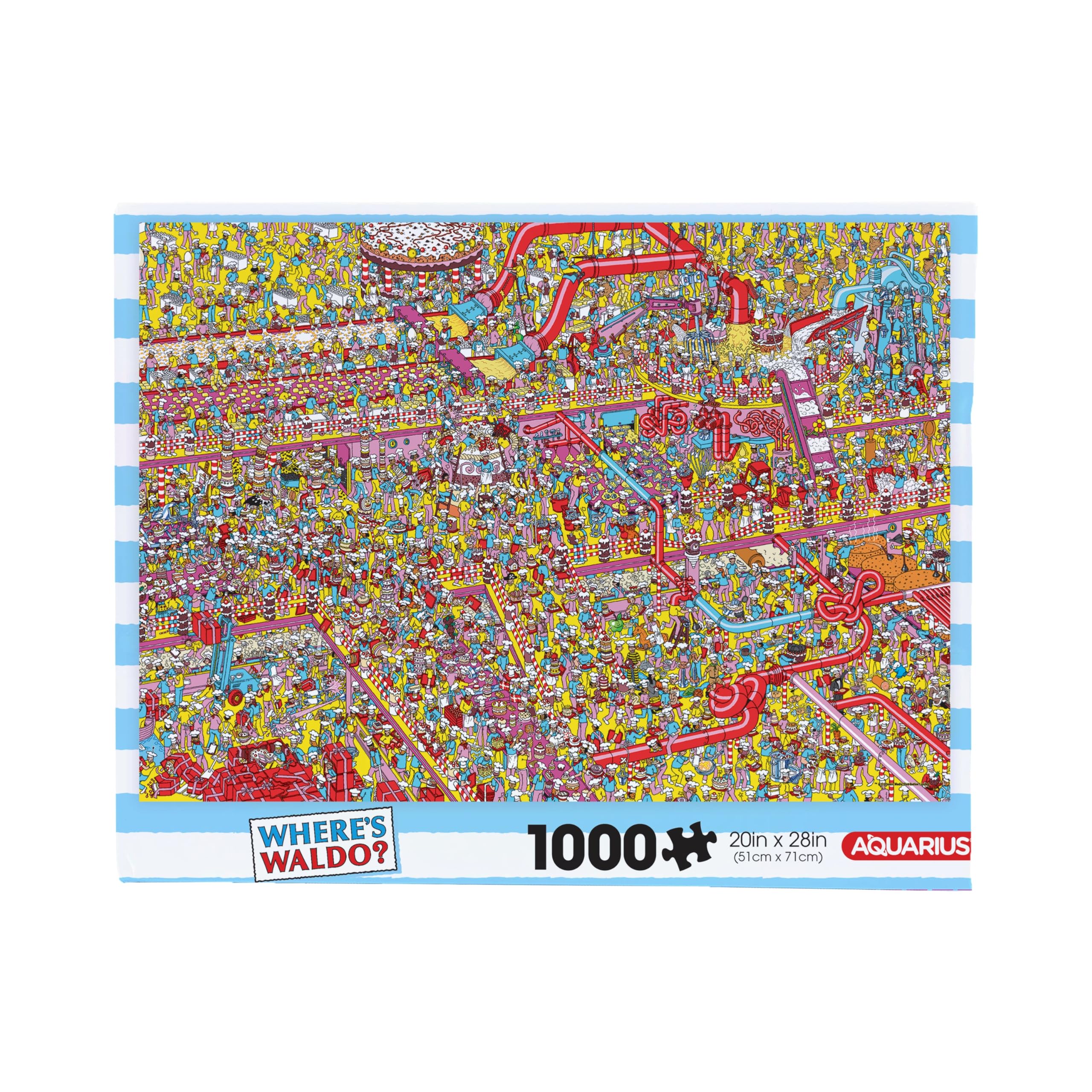 AQUARIUS Where's Waldo? Cake Factory 1000pc Puzzle (1000 Piece Jigsaw Puzzle) - Glare Free - Precision Fit - Officially Licensed Where's Waldo Merchandise & Collectibles -22x28 Inches