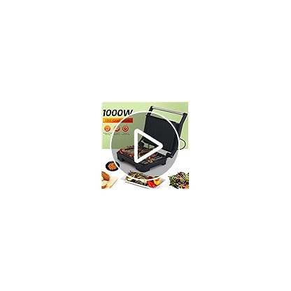 SUPERLEX Elektrischer Kontaktgrill, Sandwich Toaster Panini Press Braten mit Antihaftplatten, Offen bis 180°, Kompakter Gesundheitsgrill mit automatischer Temperaturregelung, 1000W – Bild 8