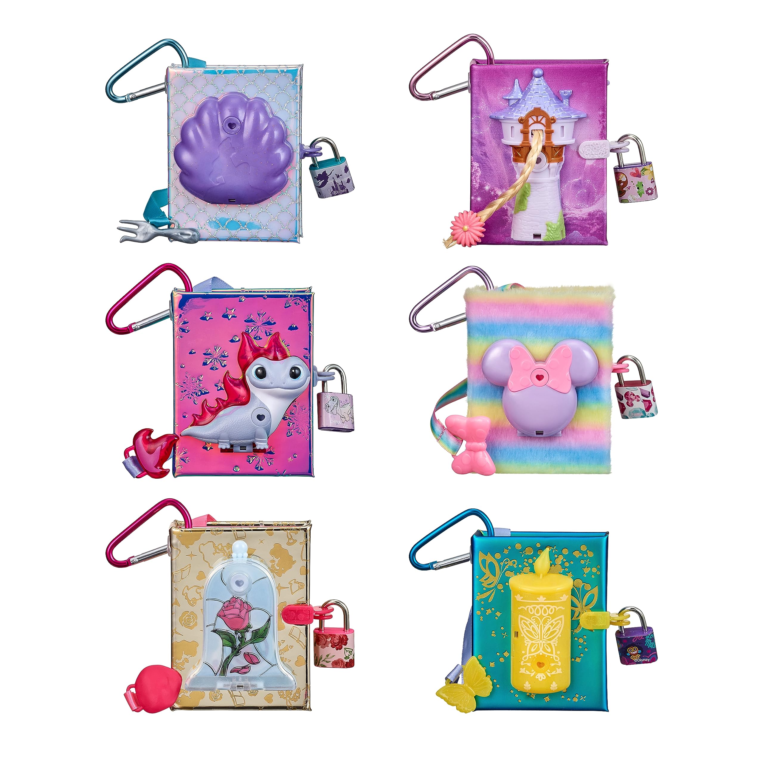 Cefa Toys Real Littes diarios disney. Incluye 1 candado,1 llave,1 mosquetón, 6 mini accesorios de papeleria. Apto para niños a partir de 6 años.