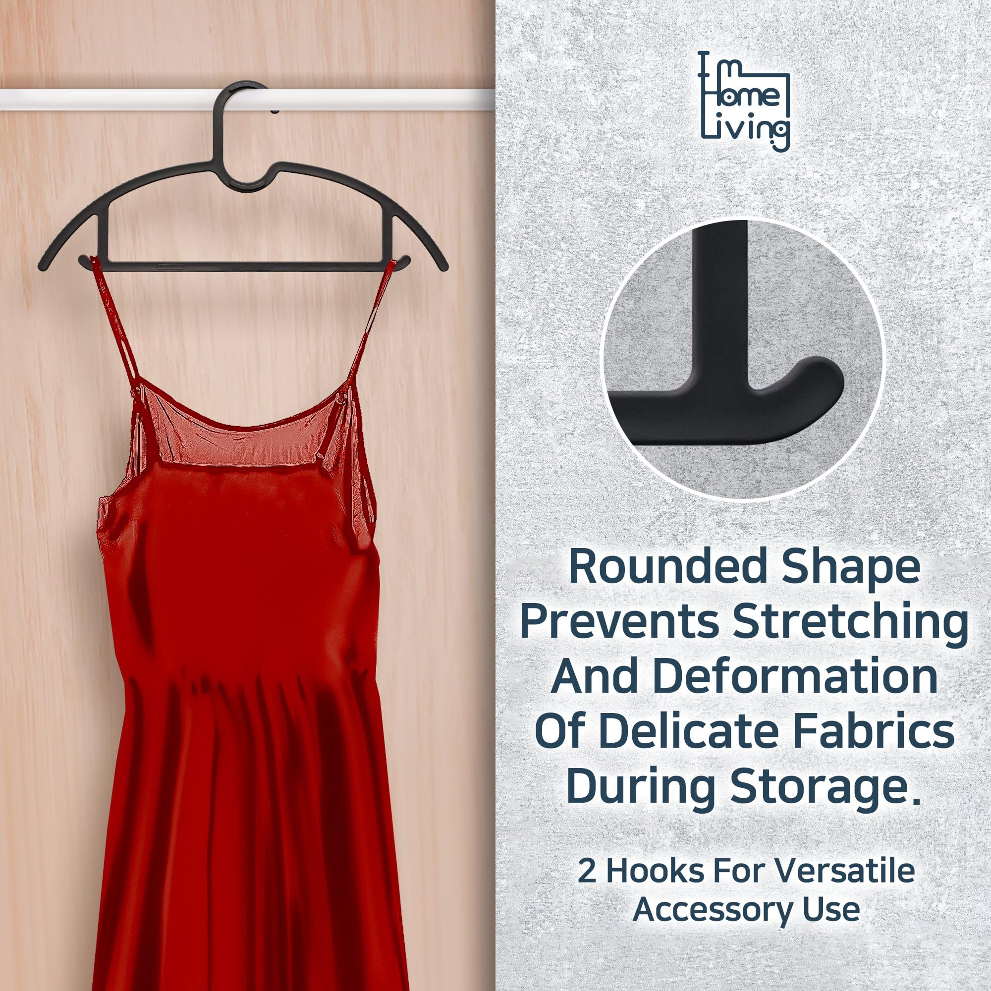 I M HOME LIVING Slimline Interlocking Hangers — Space-Saving Closet Organizers For Dorms & Travel