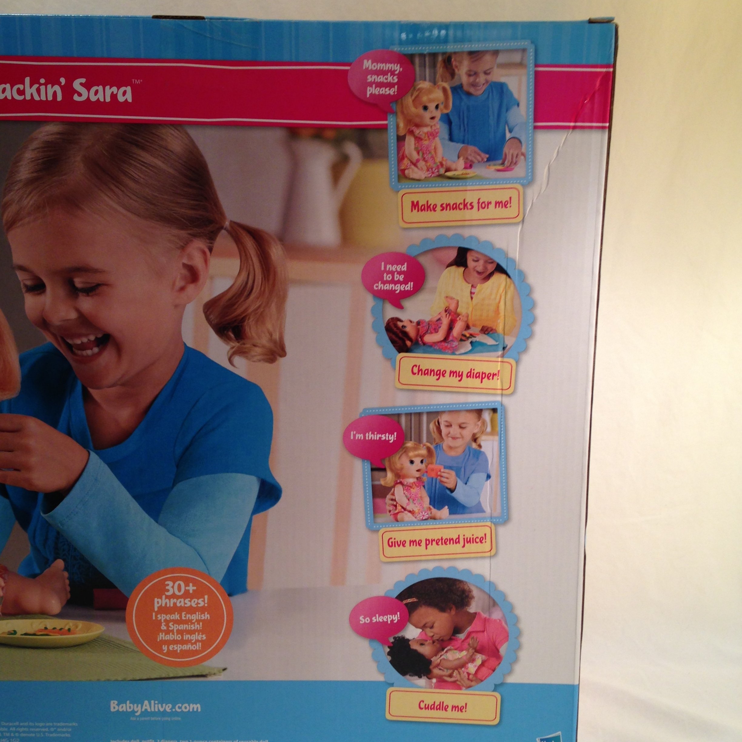 Baby Alive Super Snacks Snackin Sara With Bonus Pack Brunette