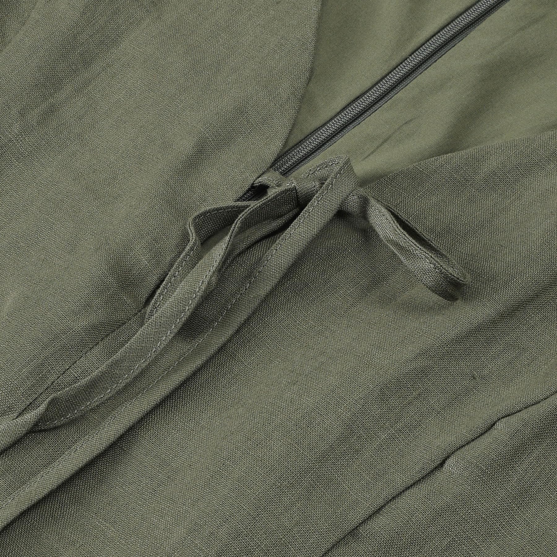 Amazhiyu Abito in lino da donna, estivo, sexy, in lino, corto, da donna, senza maniche, con scollo a V, per il tempo libero, elegante, slim fit