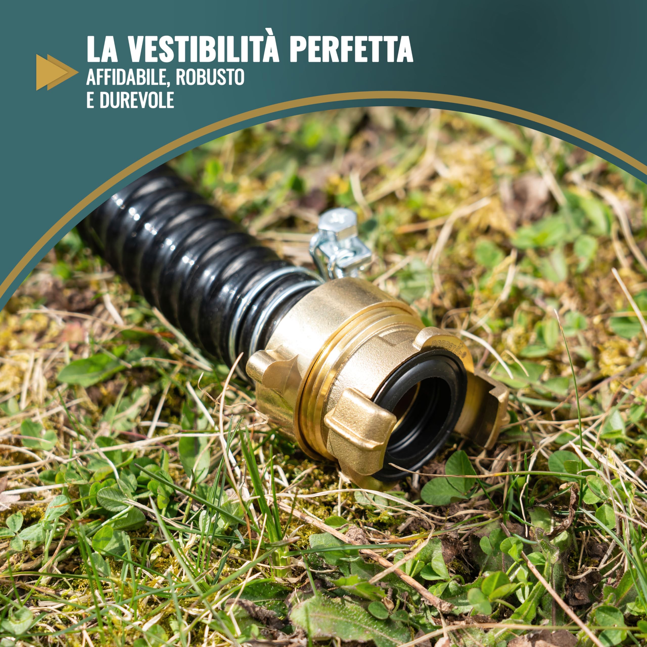 Giunto Rapido GEKA In Ottone | Filetto Maschio 1" | Attacco A Artiglio 40 Mm | BRADAS 4740