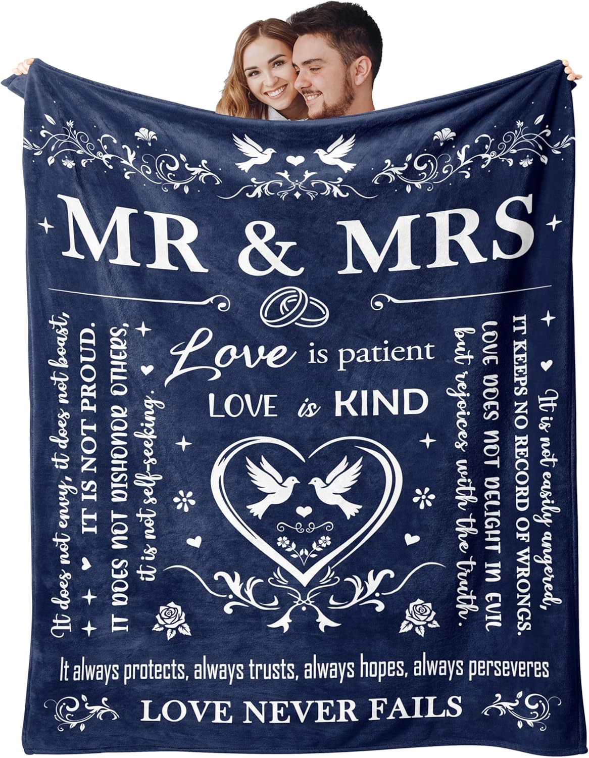 Wedding Gifts for Couples 2025, Bridal Shower Gifts for Bride to Be, Anniversary/Wedding Registry/Marriage Gifts for Newlyweds Couple Bride Groom Husband Wife, Mr and Mrs Blanket 50"X60"