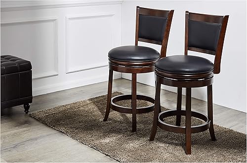 Miniatura 101 de Ball & Cast Taburetes giratorios tapizados para mostrador de cocina, taburetes de bar de 24 pulgadas de altura del asiento, silla de taburete