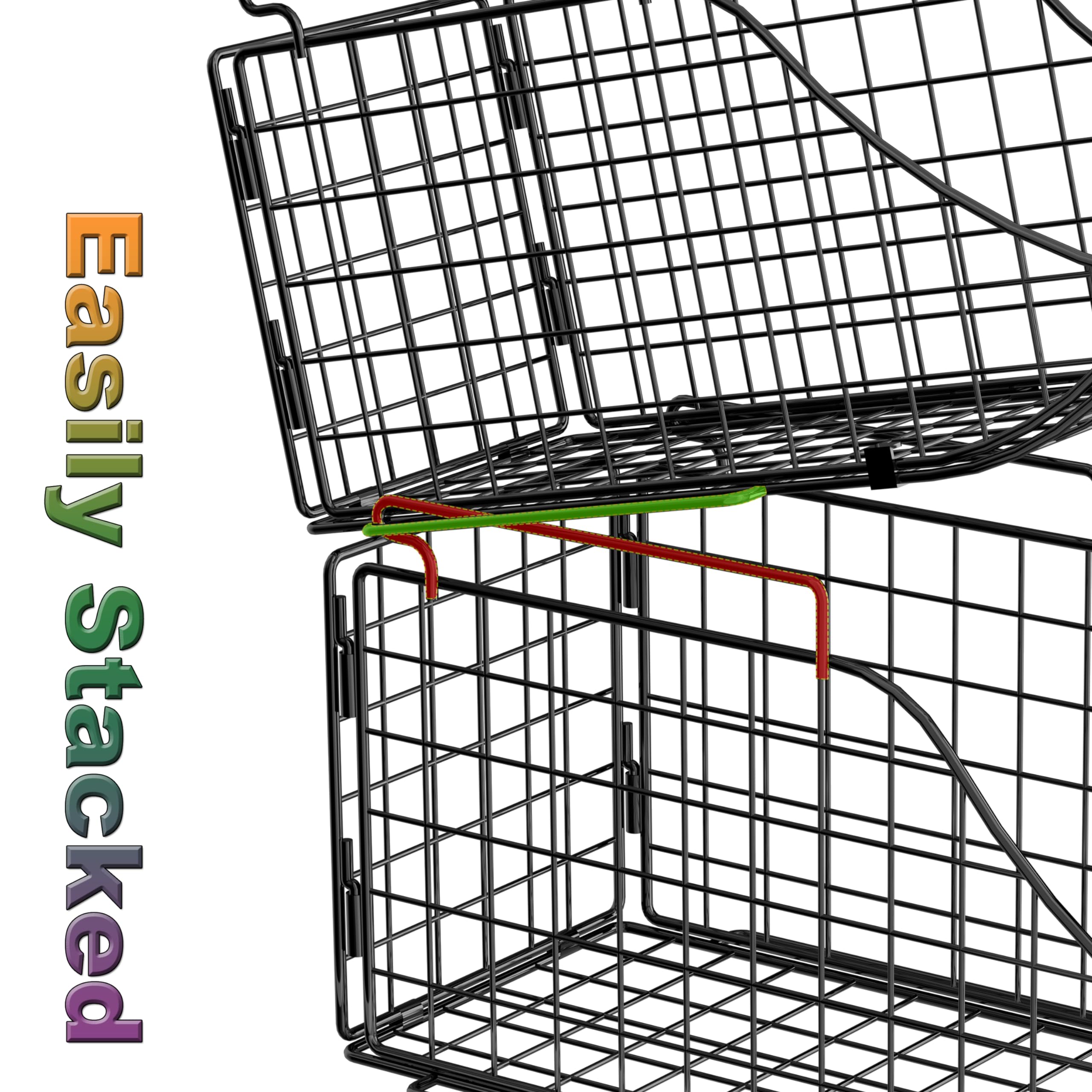 Paquete de 6 organizadores de almacenamiento de latas, organizador apilable de alimentos enlatados de cocina con asas, organizador de latas para despensa, armario de encimera, dispensador 3