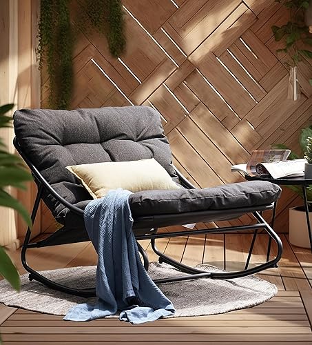 Grand patio Rocking Chair Indoor and Outdoor, Metal Patio Lounge