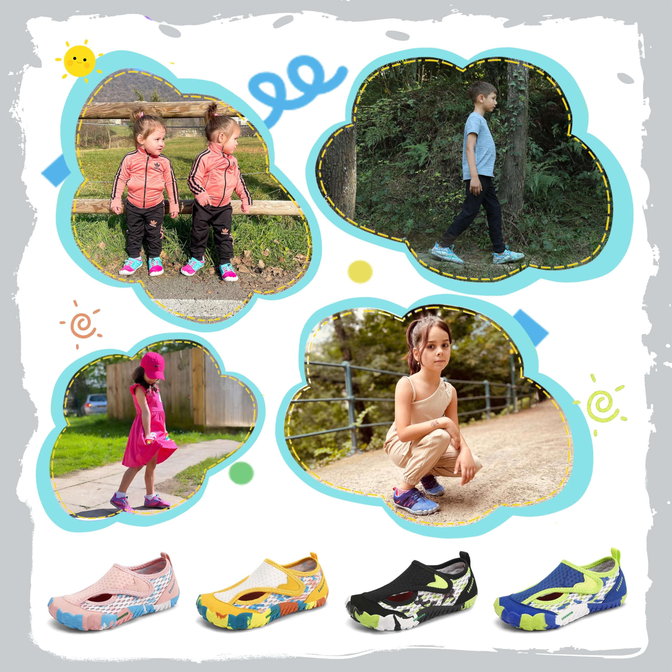 SAGUARO Barfußschuhe Kinder Outdoor Sport Barfuß Schuhe für Jungen Mädchen Gr.24-36