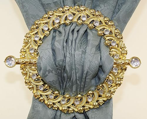 The Curtain Shop - Juego de 2 paneles decorativos de plástico con pasador redondo, color latón