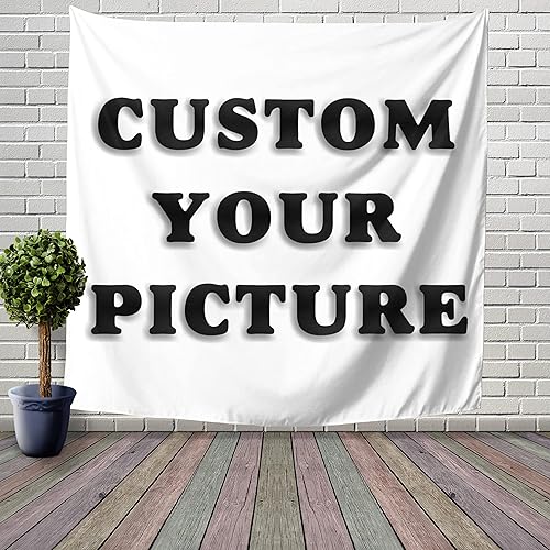 Yshsaiwj Telón de fondo personalizado para subir imágenes de tapiz personalizado para dormitorio (60 x 60 pulgadas, cuadrado), blanco