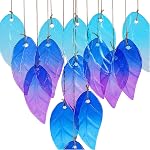 Glass Leaves Wind Chimes for Outdoor Memorial Decor - Unique Wind Chimes for Garden, Yard, Porch & Backyard, Durable Outside Decoration with Handcrafted Glass Design
