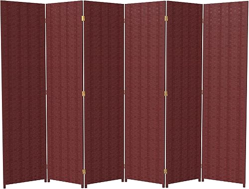 Miniatura 18 de Red Lantern Divisor de habitación de 8 paneles de fibra tejida de 6 pies de alto, color moca oscuro Mocha oscuro,Negro -,Blanco,Crema,Beige