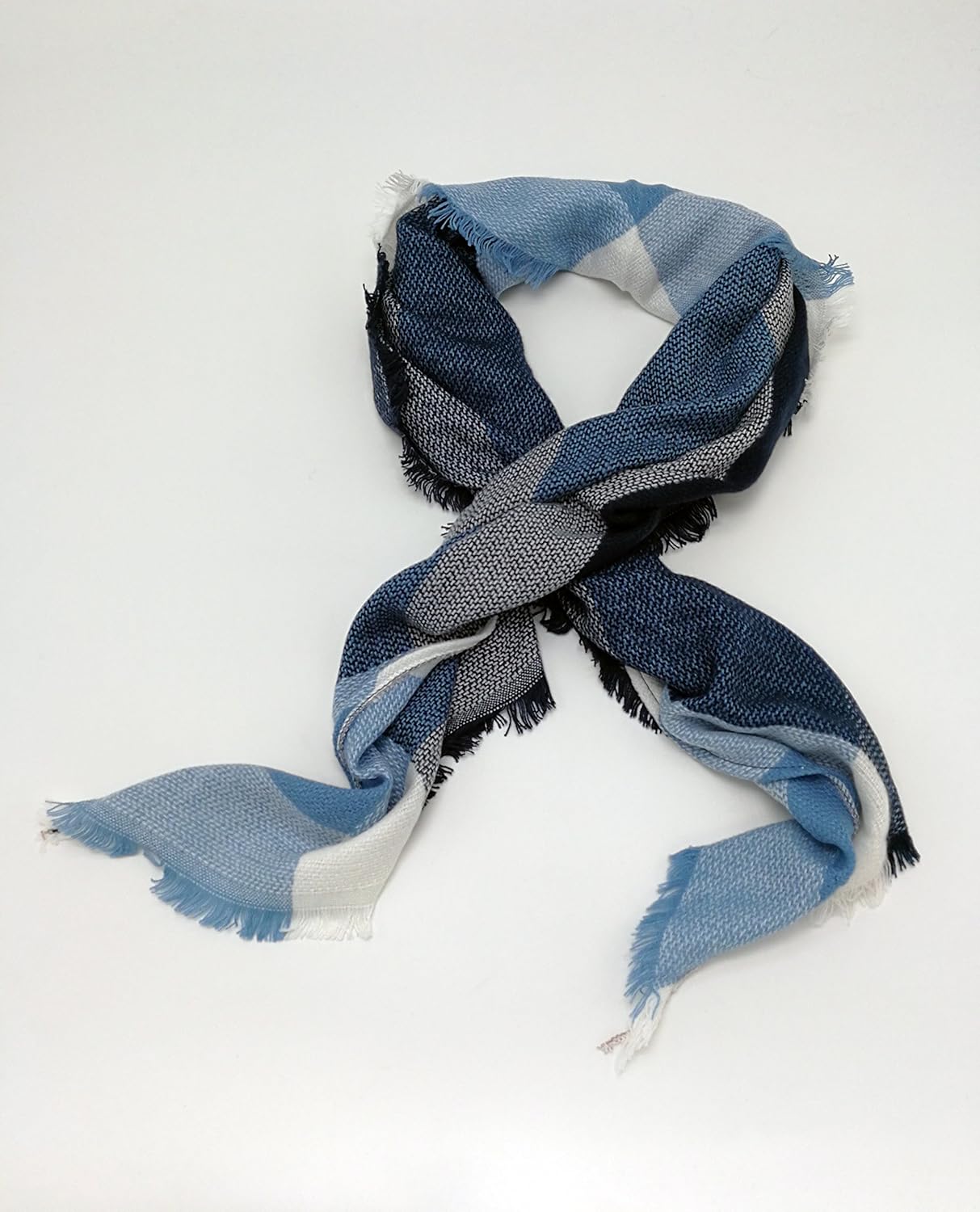 Wander Agio Womens Warm Long Shawl Winter Wraps Large Scarves Knit Cashmere Feel Plaid Triangle Scarf - Image 2