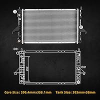 Vista 5 de DWVO Radiador completo compatible con Saturn SC1 SC2 1994-2002, para Saturn SL SL1 SL2 1994-2002, para Saturn SW1 SW2 Series 1.9L L4 4Cyl DWRD1020