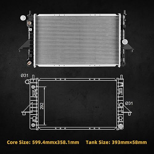 Miniatura 5 de DWVO Radiador completo compatible con Saturn SC1 SC2 1994-2002, para Saturn SL SL1 SL2 1994-2002, para Saturn SW1 SW2 Series 1.9L L4 4Cyl DWRD1020