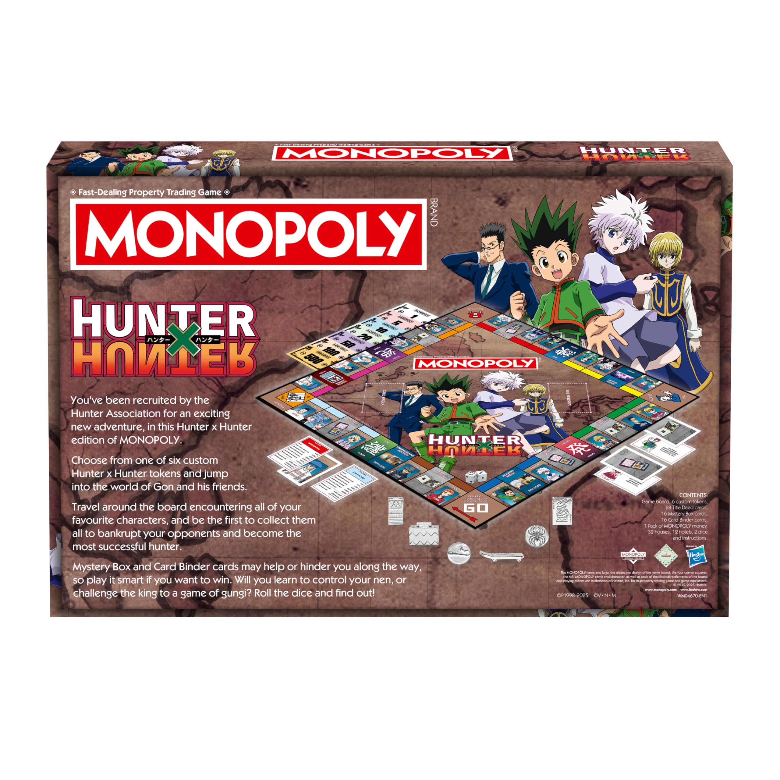 Winning Moves Jeu de société classique Hunter x Hunter Monopoly parfait pour 2 à 6 joueurs et fait un excellent cadeau pour les fans âgés de 12 ans et plus