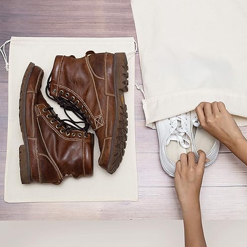 Miniatura 4 de Bolsas de 100 % algodón, muselina, con cordón ajustable para almacenamiento, 12 unidades, regalo para la despensa, Casual, Blanco