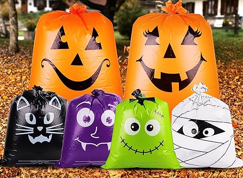 POPGIFTU 12 Pack Halloween Lawn Leaf Bags - Heavy Duty