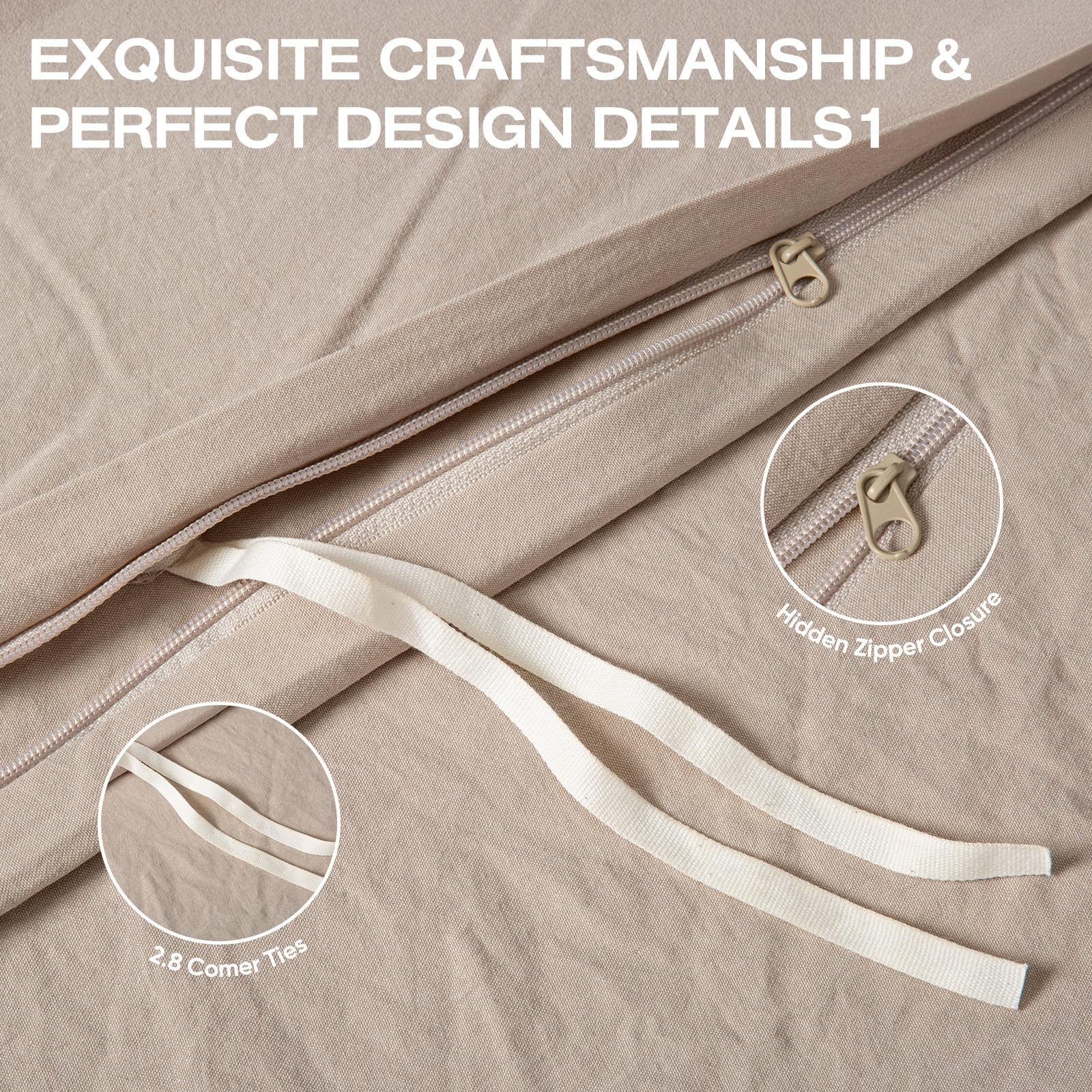 Best Linen Duvet Cover Picks for 2026 2 OURJOY 100% Linen Duvet Cover Soft 3pcs Bedding Set with Zipper Closure - product photo