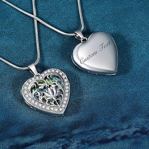 Miniatura 3 de Fanery sue Heart Locket Necklace That Holds Pictures Customized Photo Necklaces Personalized Lockets with Picture inside,