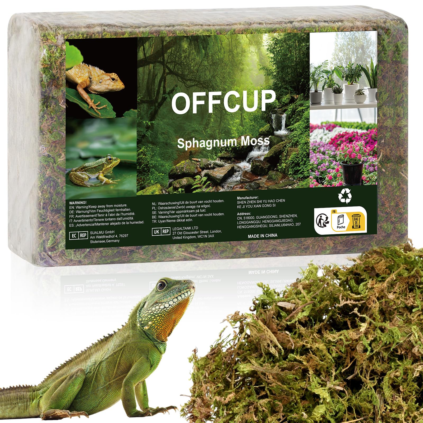 OFFCUP Natural Moss, 500g Dried Forest Moss for Maintain Humidity Terrarium Decor, Orchid Soil Medium