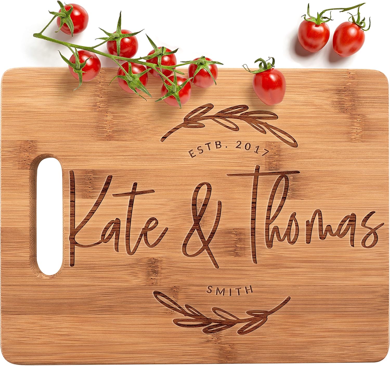 Personalized Cutting Boards, | 11.5 x 8.7 | 12 Designs, 3 Sizes, Housewarming & Wedding Gift, Kitchen Sign - Bamboo Handle