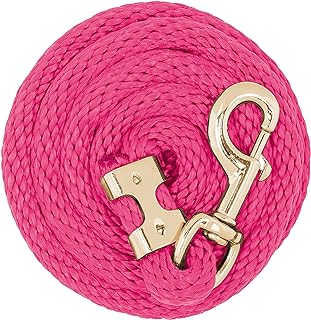 Weaver Leather Value Lead Rope with Brass Plated 225 Snap, Diva Pink, 5/8" x 8'