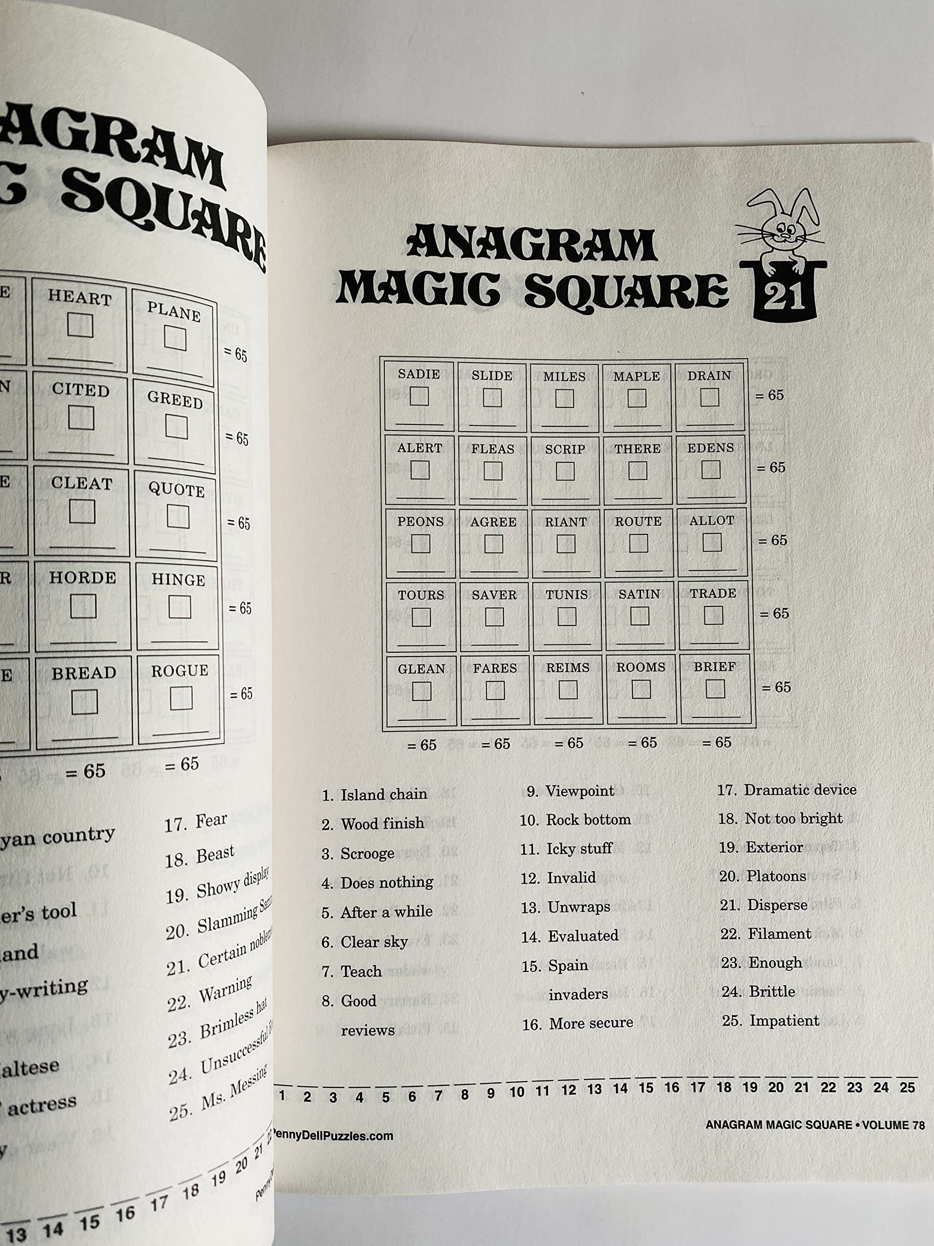 Amazon.com: Volumes 77 and 78 of Anagram Magic Squares from Penny Press : Office Products amazon-com-volumes-77-and-78-of-anagram-magic-squares-from-penny-press-office-products