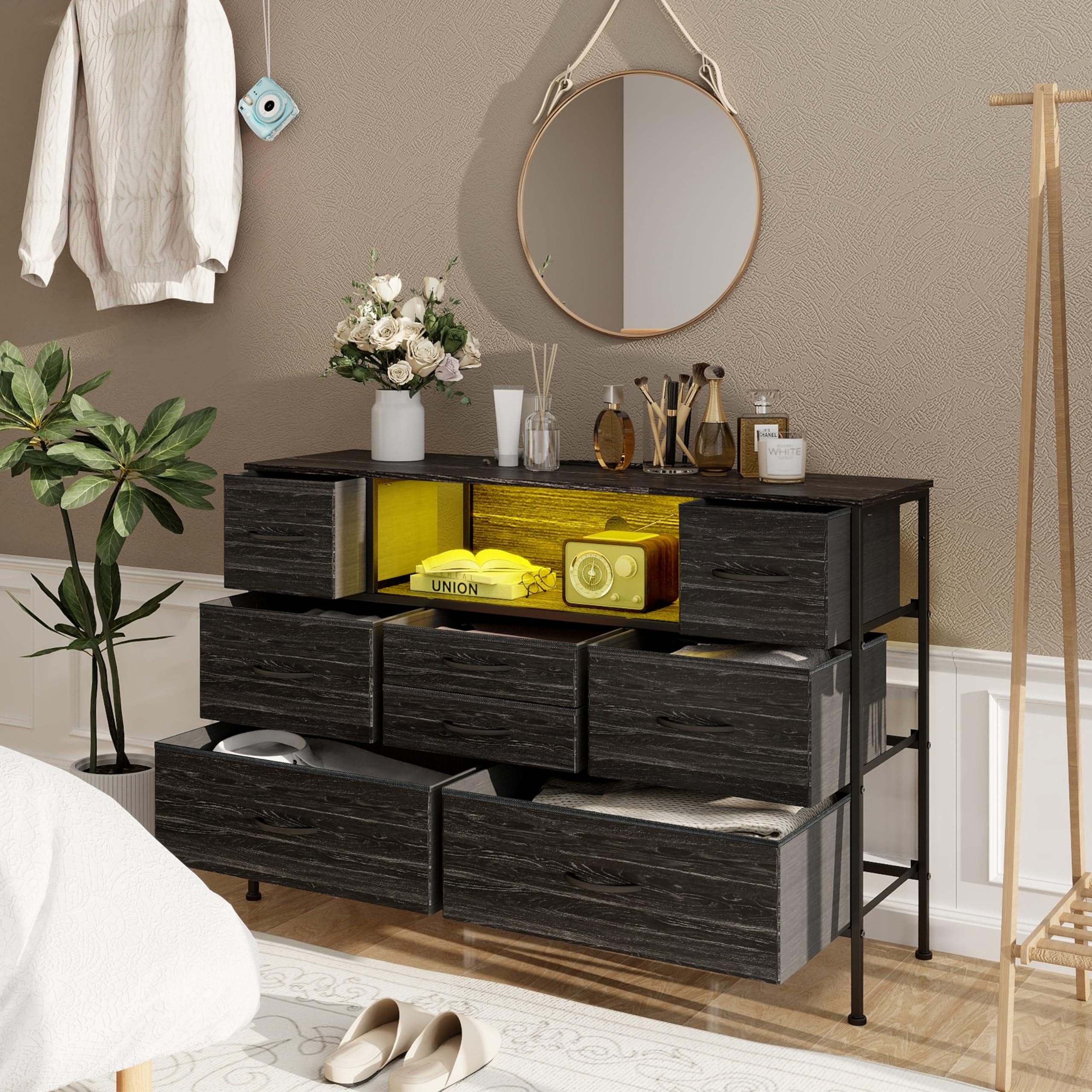 Amazon.com: Simoretus Wide Dresser with Charging Station and LED  display picture 1