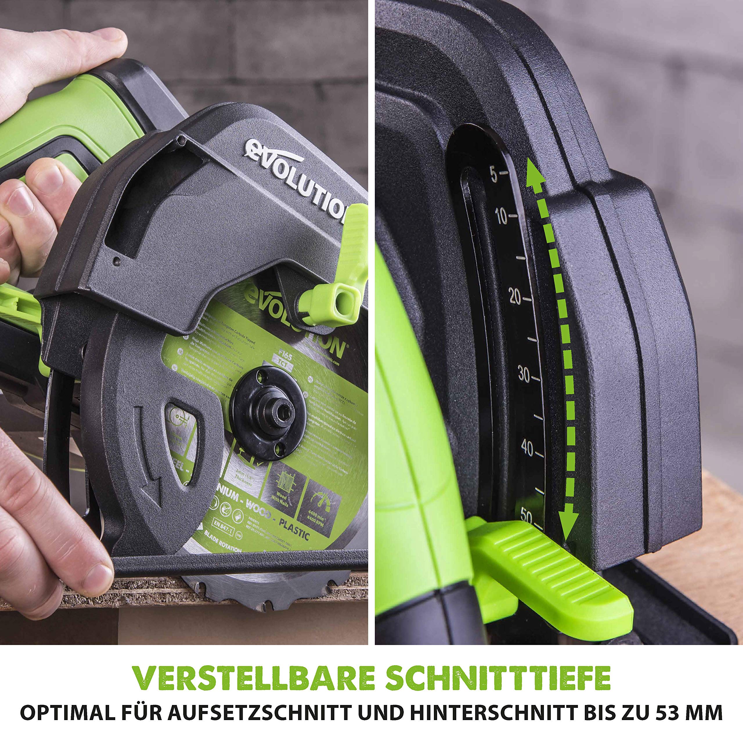 Evolution Power Tools Elektrowerkzeuge F165CCSL Mehrzweck-Kreissäge (165 mm, 230V)