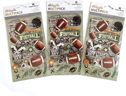 Paper House Productions Çıkartma Çeşitleri Paketi, Futbol, 3'lü Paket, 3 Parça