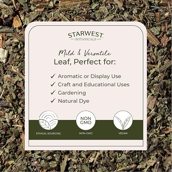 Starwest Botanicals Organic Comfrey Leaf Cut and Sifted - Dried Comfrey Plant for Hair, Oil, Skin Salves, and Topical Application, Certified Kosher, Non-GMO - Bulk 1 lb Bag