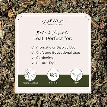 Starwest Botanicals Organic Comfrey Leaf Cut and Sifted - Dried Comfrey Plant for Hair, Oil, Skin Salves, and Topical Application, Certified Kosher, Non-GMO - Bulk 1 lb Bag