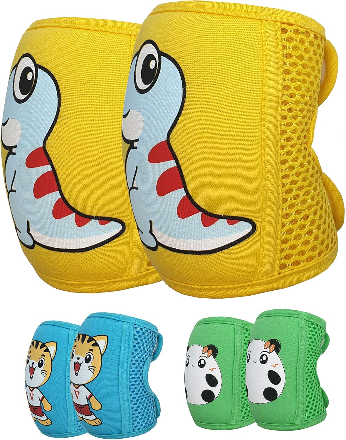 Baby Knee Pads for Crawling (3 Pairs), Adjustable Baby