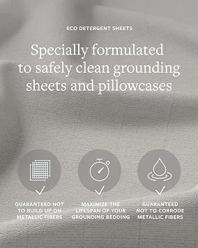 Groundluxe Eco Detergent Sheets - Formulated for Grounding & Earthing Sheets, Pillow Cases - For Home & Travel, 60 Loads, HE & Septic Safe, Plant-Based Formula for Sensitive Skin