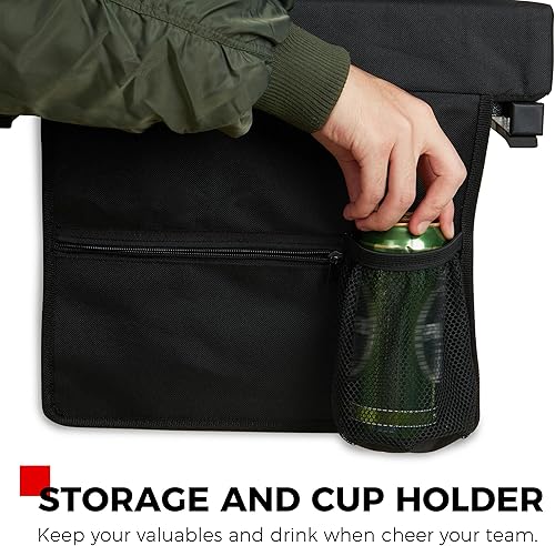 Miniatura 7 de SPORT BEATS Stadium Seat for Bleachers with Back Support and Wide Padded Cushion Stadium Chair - Includes Shoulder Strap and Cup Holder