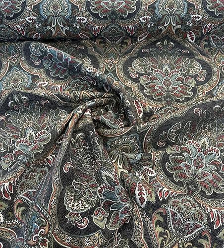 Miniatura 2 de Tapicería Damasco Swavelle Elowen Dark Multi Chenìlle Tela por The Yard