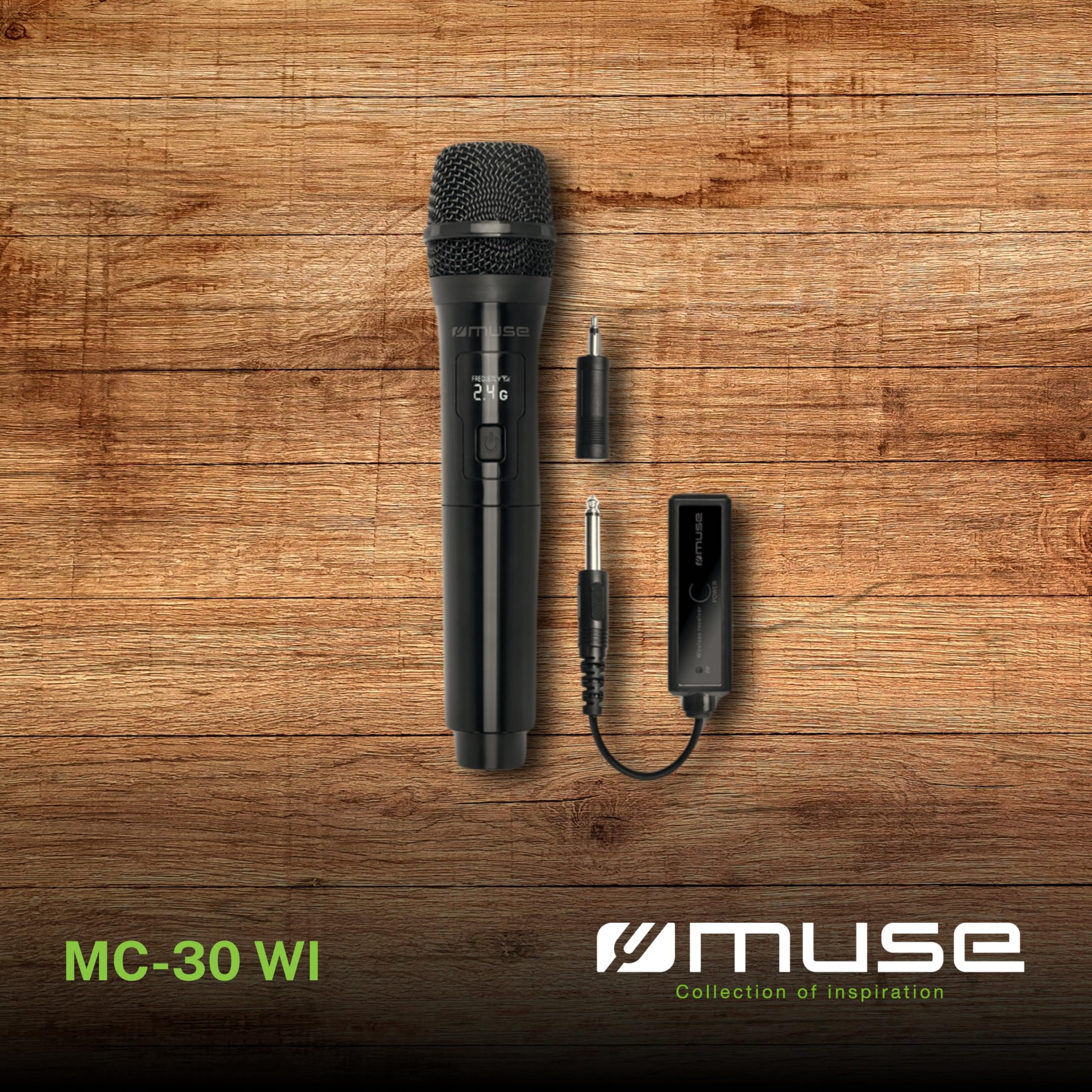 MUSE Drahtloses Mikrofon mit LED-Display - Hochfrequente Übertragung, hohe Empfindlichkeit - USB-Ladeports, wiederaufladbare Lithium-Ionen-Batterie